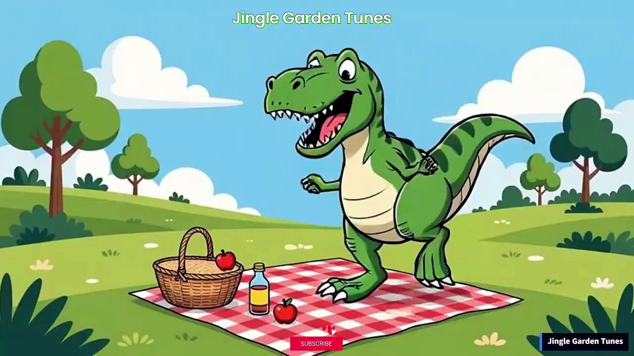 Picnic with Rex T-Rex Song _ Funny Dinosaur Dance for Kids _ Jingle Garden Tunes