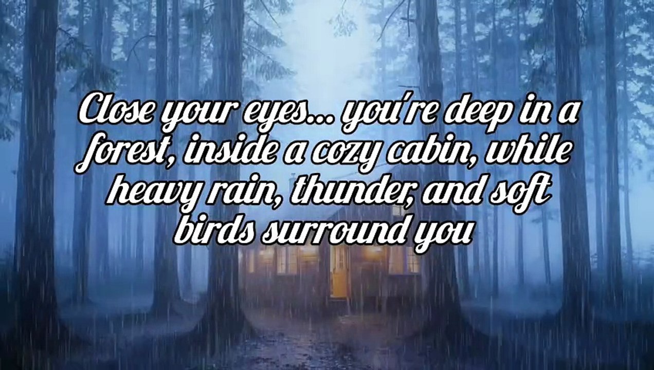 Forest Cozy Cabin in Heavy Rain & Thunder 🌲🌧️⛈️ Soft Birds Chirping for Deep Sleep #rain #deepsleep #relax #shorts #trending