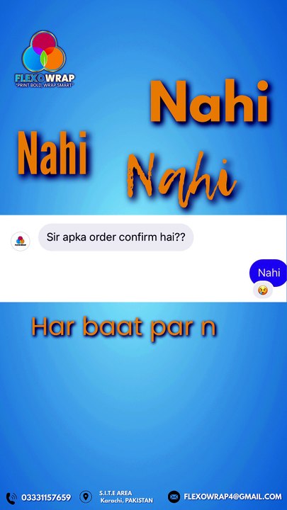 Customer Said "NAHI NAHI NAHI" When Asked If Order Is Confirmed 😂 | FlexoWrap Premium Packaging Pakistan