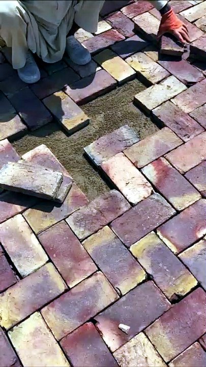 Brick floor.