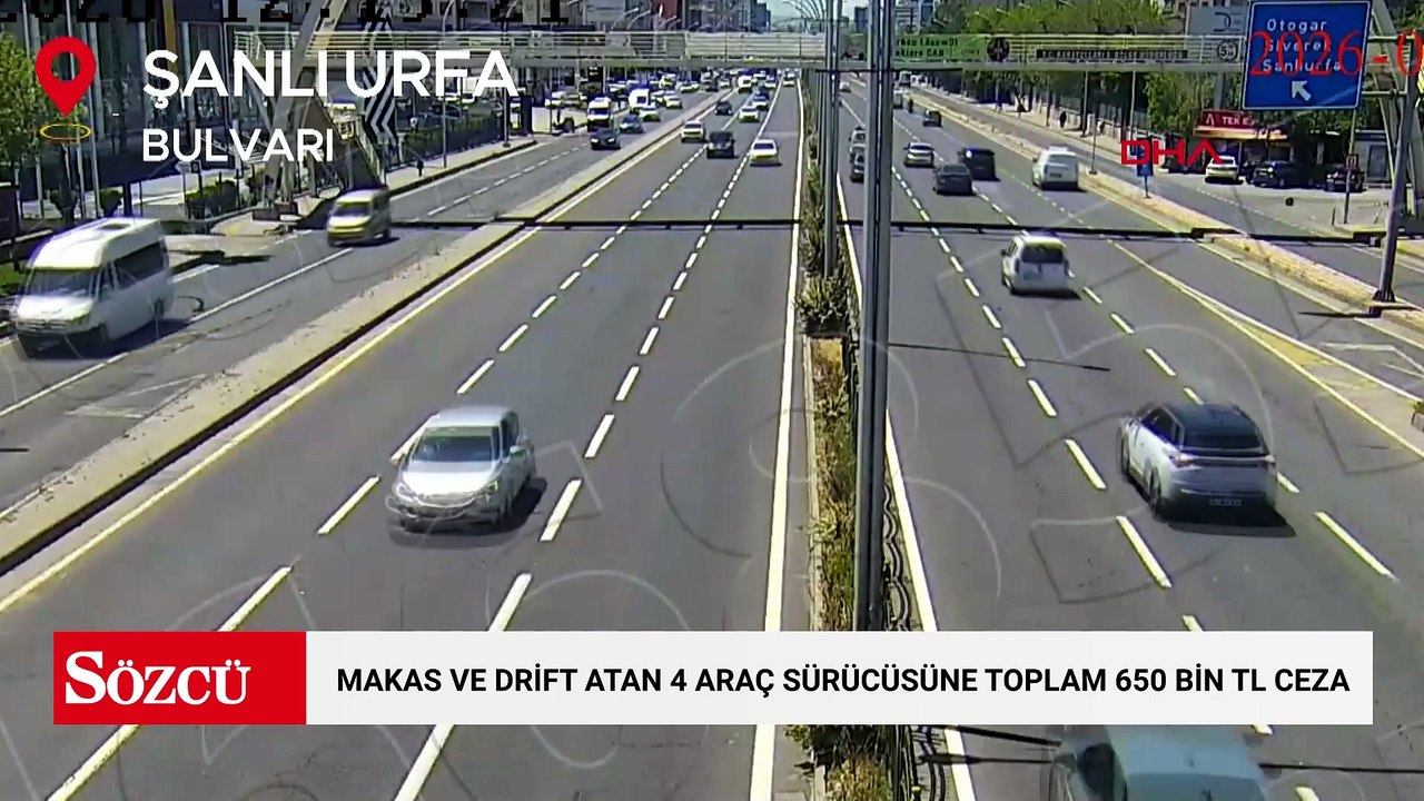 Makas ve drift atan 4 araç sürücüsüne toplam 650 bin TL ceza