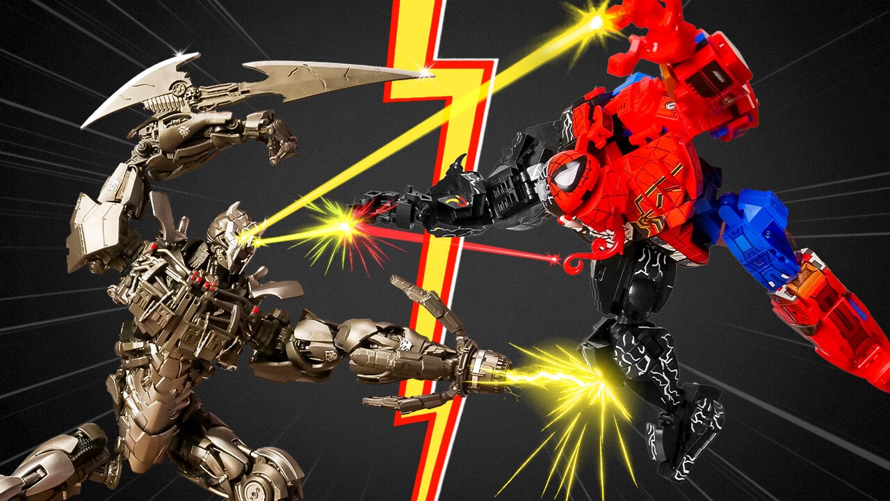 Transformer vs Venomized Spider-Man: Epic Showdown Challenge