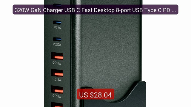 320W GaN Charger USB C Fast Desktop 8-port USB Type C PD Charger F... — Best Deal 2026 | Shop Now!
