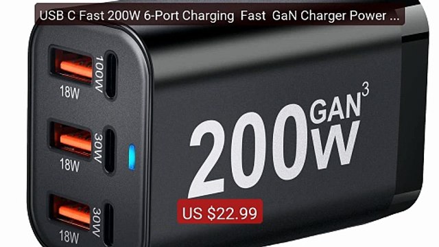 USB C Fast 200W 6-Port Charging Fast GaN Charger Power Adap... — Amazing Value 2026 | Must Have!