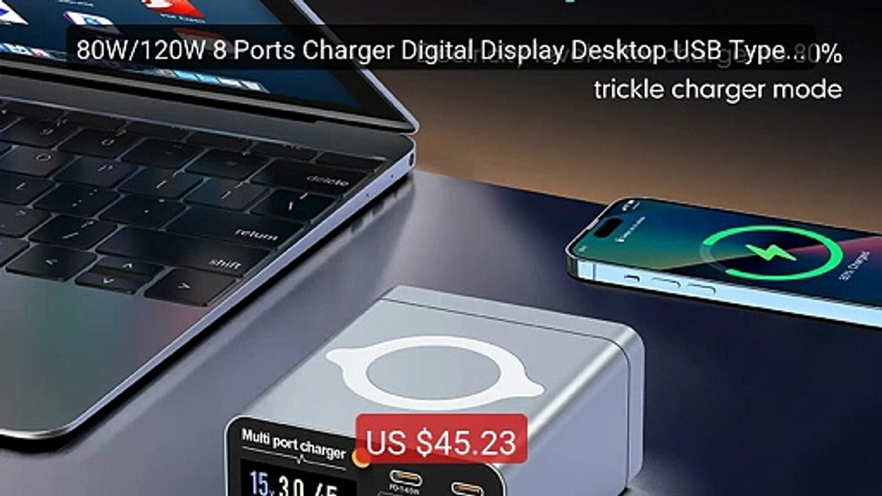 80W/120W 8 Ports Charger Digital Display Desktop USB Type C With Wi... — Top Rated 2026 | Buy Now!