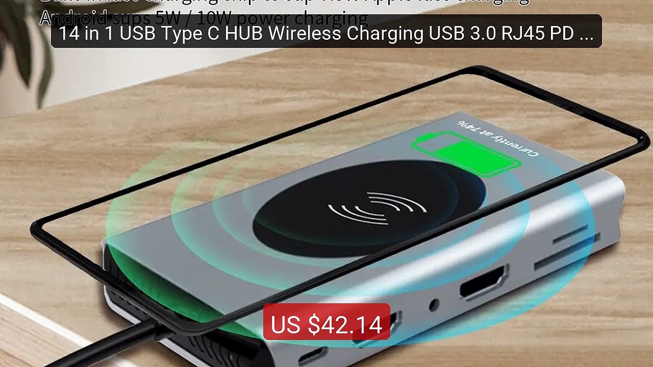 14 in 1 USB Type C HUB Wireless Charging USB 3.0 RJ45 PD To HD... — Best Buy 2026 | Great Quality!