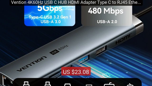Vention 4K60Hz USB C HUB HDMI Adapter Type C to RJ45 Ethernet ... — Hot Deal 2026 | Limited Offer!
