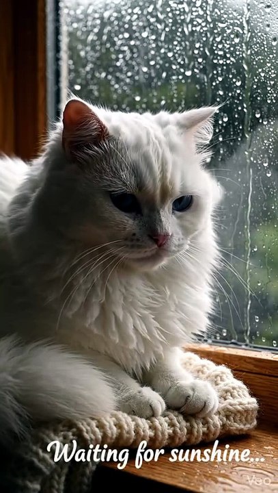 A tiny soul watching the rain fall in silence 🐱🌧️✨ #Cat #RainView #WindowCat #CuteCat #RainyMood #CatLife #PeacefulVibes