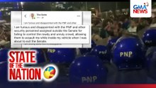 Mga nanawagang makulong si Dela Rosa, nagprotesta sa labas ng Senado  | SONA