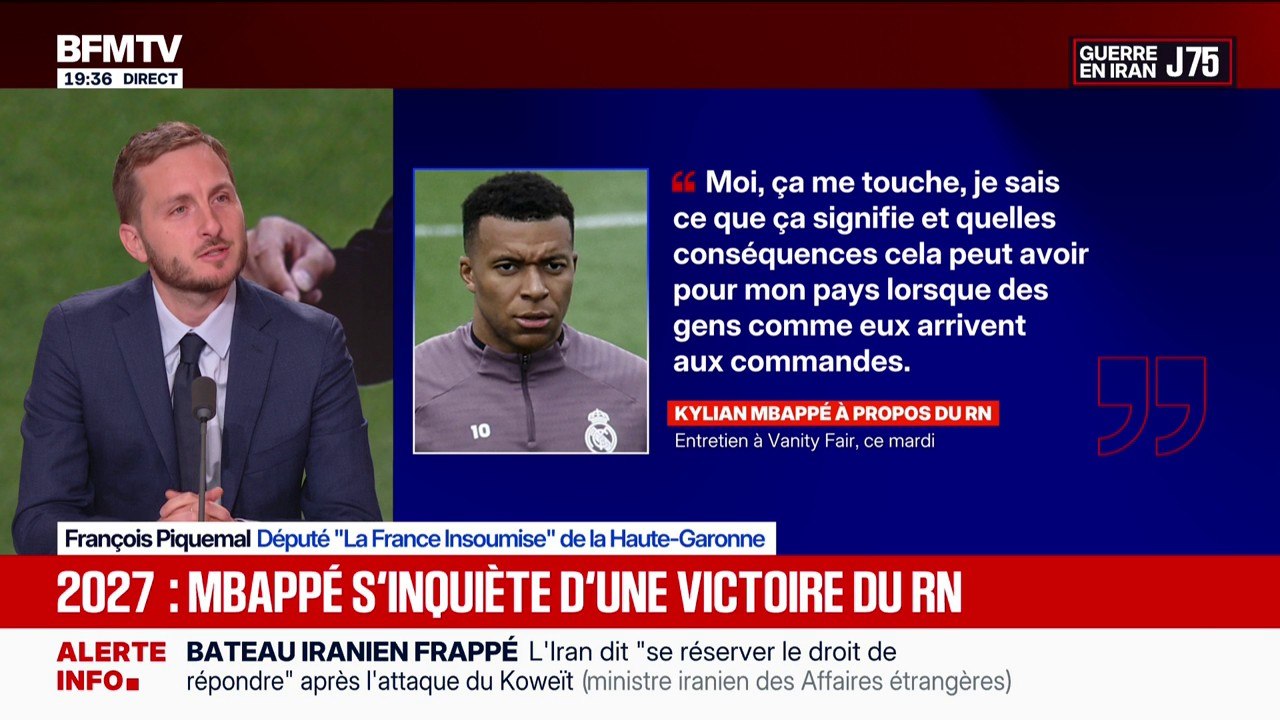 Mbappé/Bardella: "Je suis très fier d'avoir ce capitaine de l'équipe de France", assure François Piquemal, député LFI