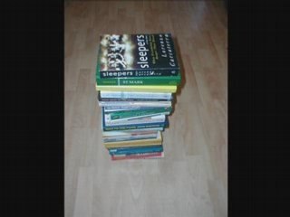 A sculpture of 28 books i have not read by barrie j davies