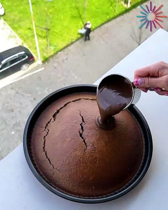 Chocolate cake dreams with a view 🍫
