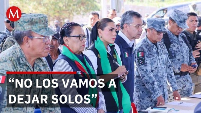 Rosa Icela Rodríguez y Evelyn Salgado se reúnen con desplazados en Chilapa, Guerrero