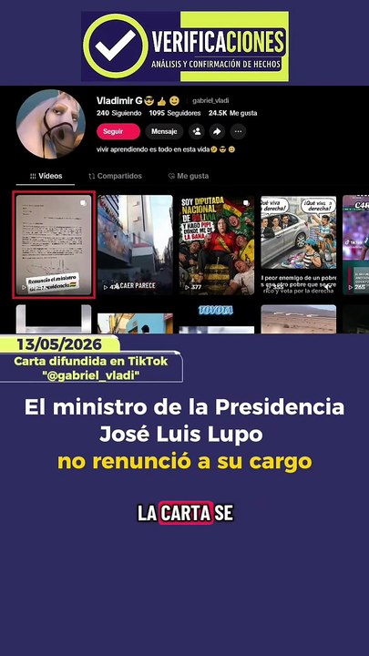 El ministro de la Presidencia José Luis Lupo no renunció a su cargo