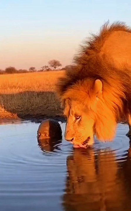 First ever time - Did the man scare the lion? #junglelife #hunter #mystery