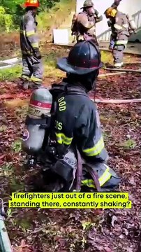 Firefighters shake after a fire—the real reason will surprise you! 🚒⚠️ #Firefighters #FireSafety