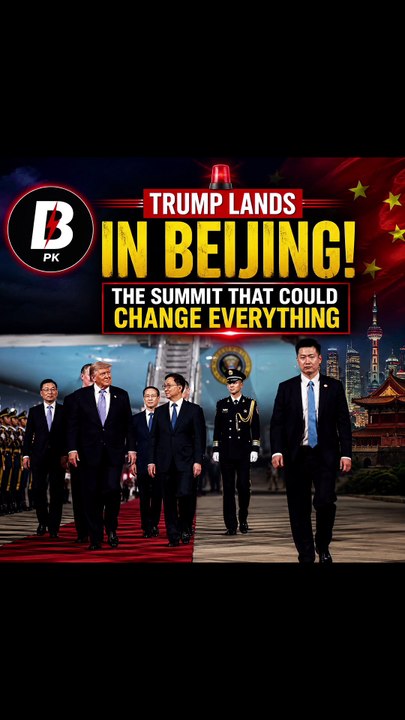 Donald Trump lands in China