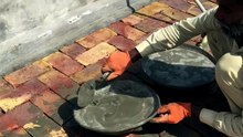 Tile floor fixing.