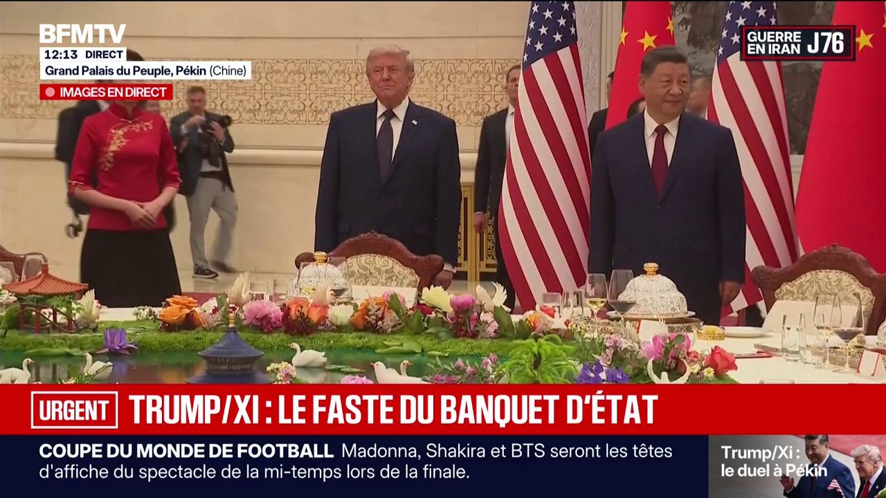Les images de l'arrivée de Donald Trump et Xi Jinping au banquet d'État