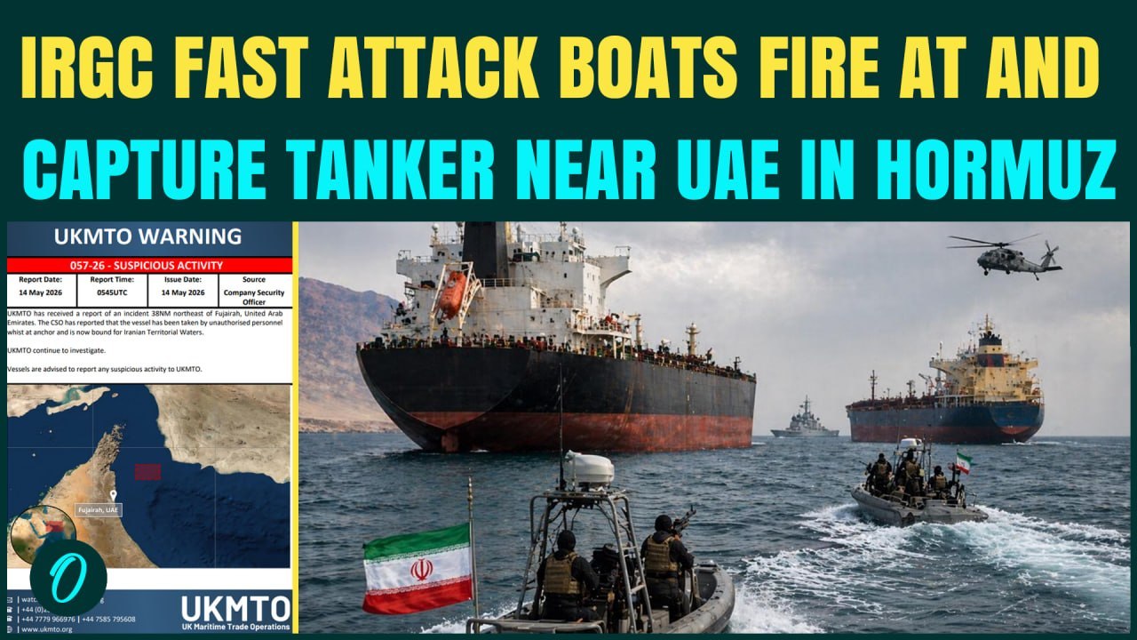 Iran BOMBS, Seizes Vessel in Hormuz Near UAE| IRGC’s CHILLING Hormuz Move as Trump Meets Xi in China