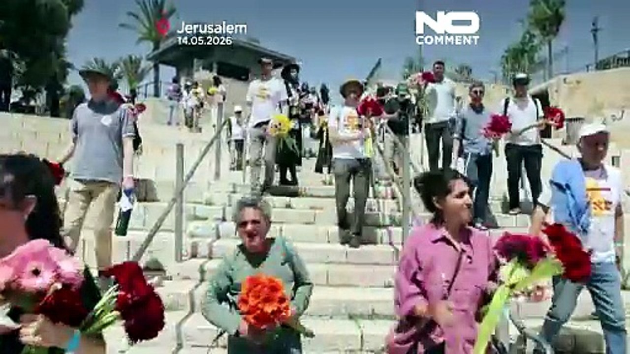 تجمع فعالان صلح برای حفاظت از فلسطینی‌ها در رژه پرچم اورشلیم