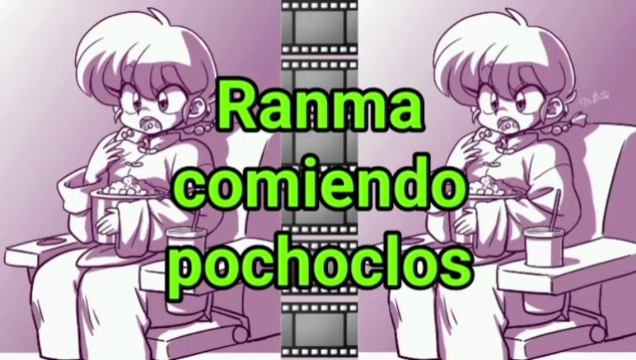 Ranma comiendo Pochoclos