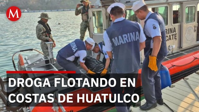 Marina decomisa paquetes de cocaína droga frente a Oaxaca