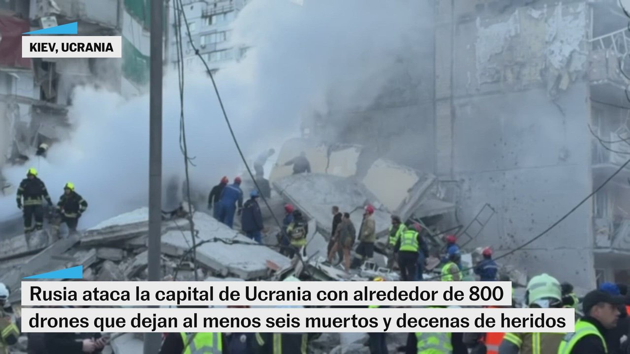 Rusia lanza un ataque de drones masivo contra Kiev, Ucrania
