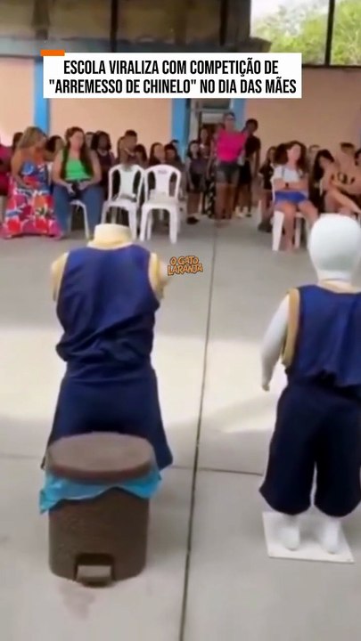 Escola viraliza com competição de "arremesso de chinelo" no dia das mães