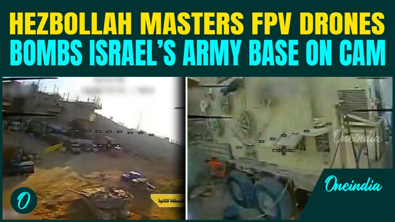 RAW Footage: Hezbollah FPV Drone BOMBS Israel’s Military Base, Merkava Tank Bursts Into Flames