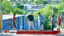 Emilio de Hoyos supervisa avance de pavimentación en la colonia Francisco Zaracho en Acuña