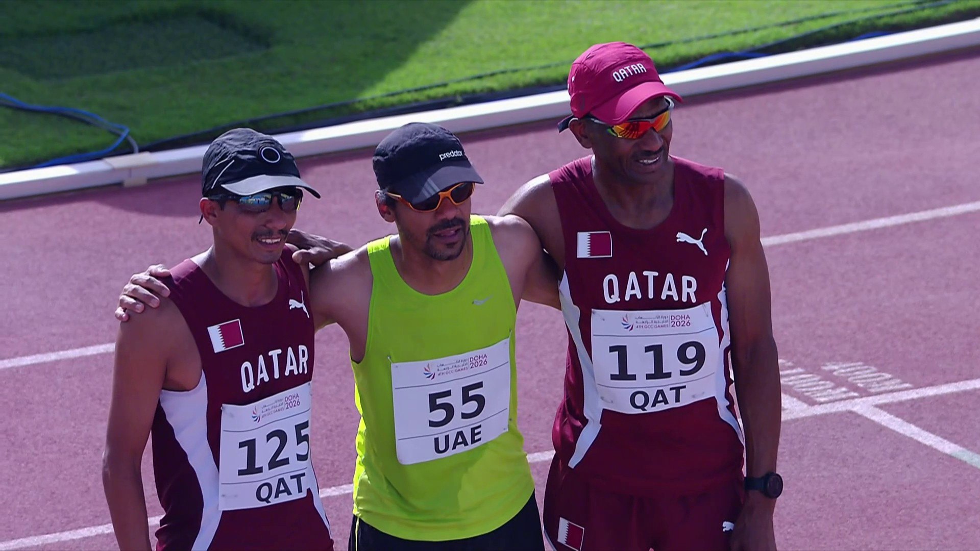 القطري مبروك صالح الكربي يحرز ذهبية سباق 5000 متر مشياً وعيسى برشم والد البطل العالمي معتز برشم يحرز الميدالية الفضية