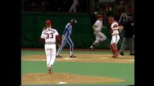 One strike away from a perfect game, Ron Robinson gives up a single to Wallace Johnson (5/2/88)