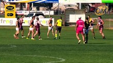 Hudson Garoni kicks Wodonga's first goal