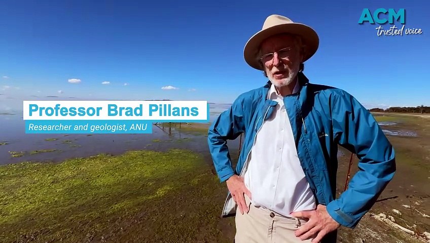 Professor Brad Pillans measures the water levels of Lake George every two weeks.