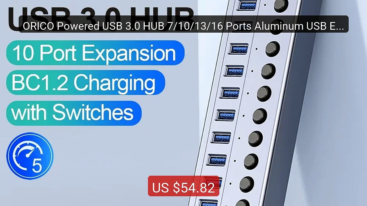 ORICO Powered USB 3.0 HUB 7/10/13/16 Ports Aluminum USB Extens... — Hot Deal 2026 | Limited Offer!