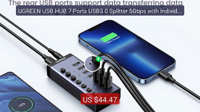 UGREEN USB HUB 7 Ports USB3.0 Splitter 5Gbps with Individual Switc... — Best Deal 2026 | Shop Now!