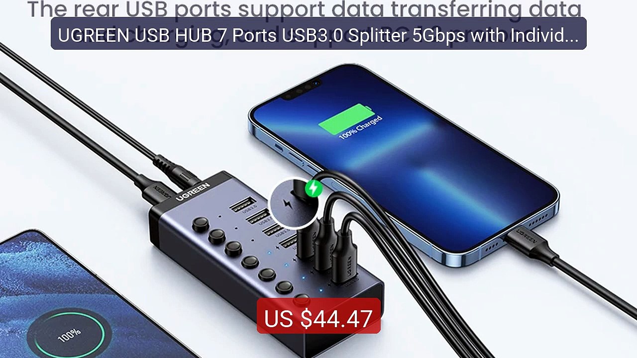 UGREEN USB HUB 7 Ports USB3.0 Splitter 5Gbps with Individual Switc... — Best Deal 2026 | Shop Now!