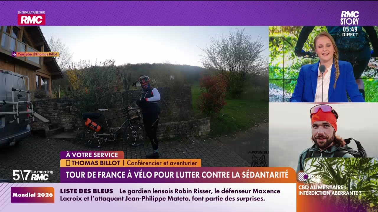 Thomas Billot à votre service : Pour lutter contre la sédentarité, il se lance dans un tour de France à vélo - 15/05