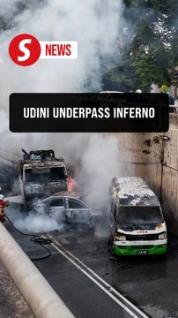 Three vehicles engulfed in flames after underpass crash in Penang