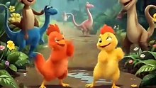 Rooster dancing fun with friends