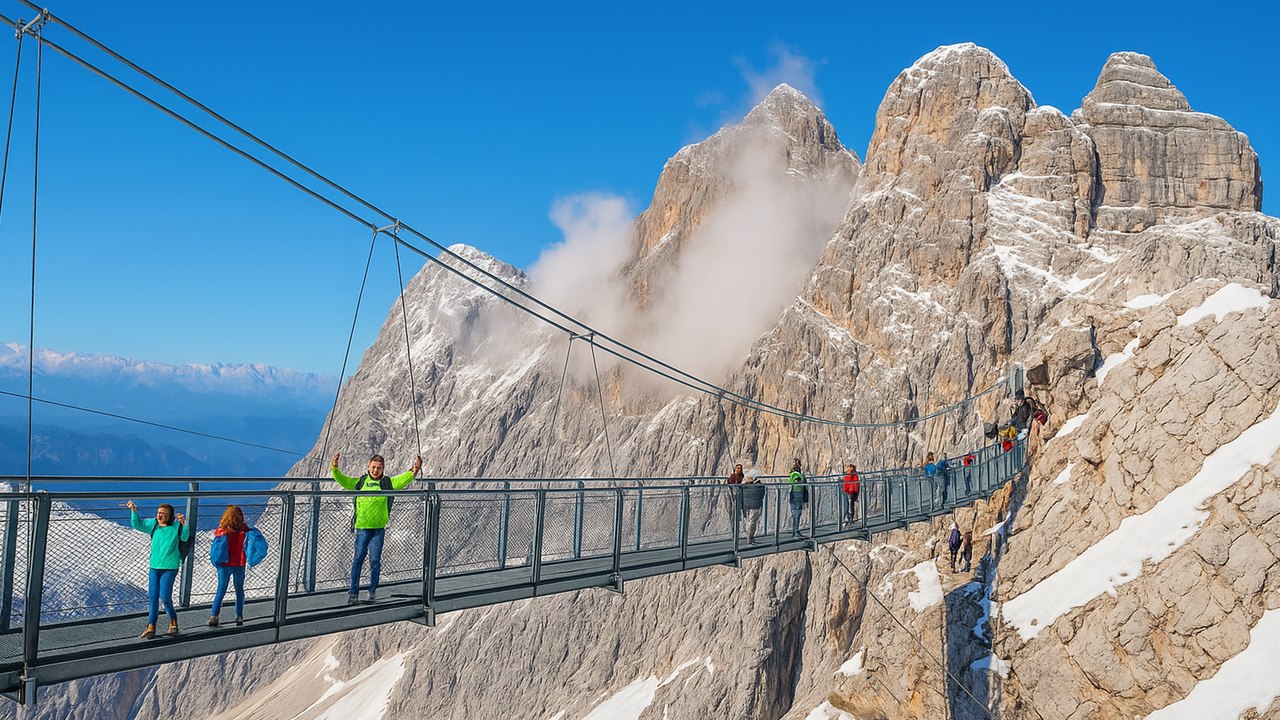 Dachstein Glacier Austria Mountain Views Above the Alps 4K 60fps