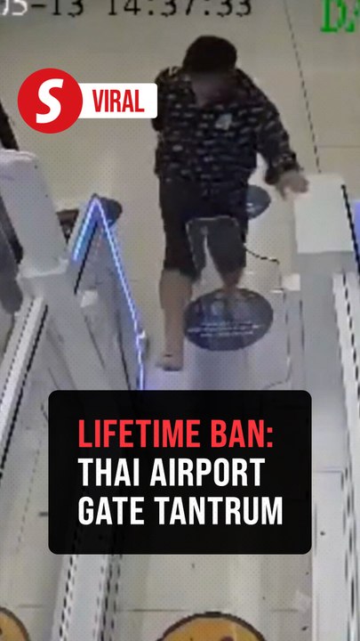Chinese tourist gets lifetime ban from Thailand after damaging airport immigration gate