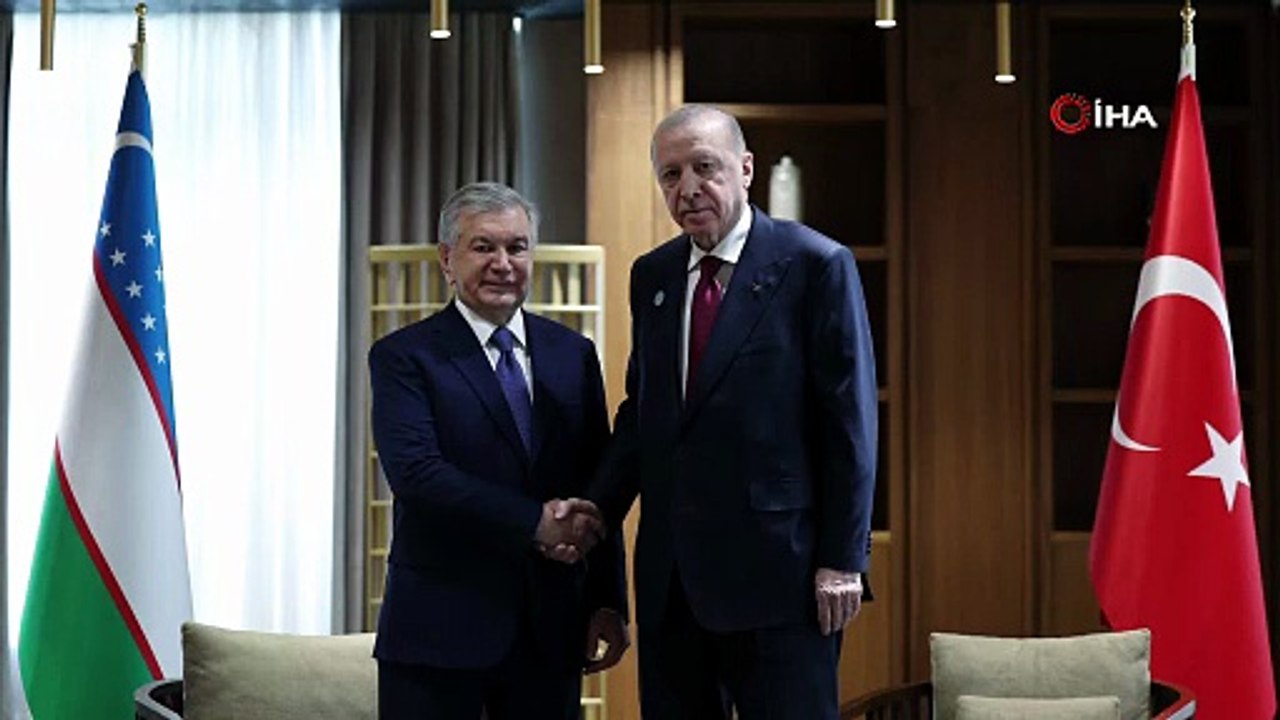 Cumhurbaşkanı Erdoğan, Özbekistan Cumhurbaşkanı Mirziyoyev ile görüştü