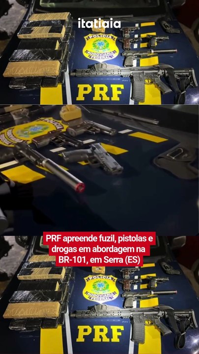 PRF apreende fuzil, pistolas e drogas em abordagem na BR-101, em Serra (ES)