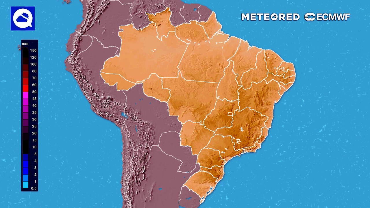 Sexta-feira: 15 de maio: Acumulado de precipitação para os próximos dias.