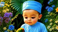 cute baby with parrot