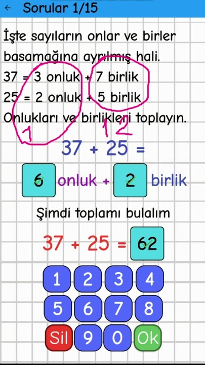 2.7- Basamak Değeri Kullanarak Eldeli Toplama - 2. Sınıf Matematik #shorts