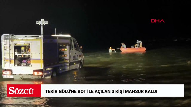 Tekir Gölü'ne bot ile açılan 3 kişi mahsur kaldı; AFAD ve jandarma ekipleri kurtarma çalışması başlattı
