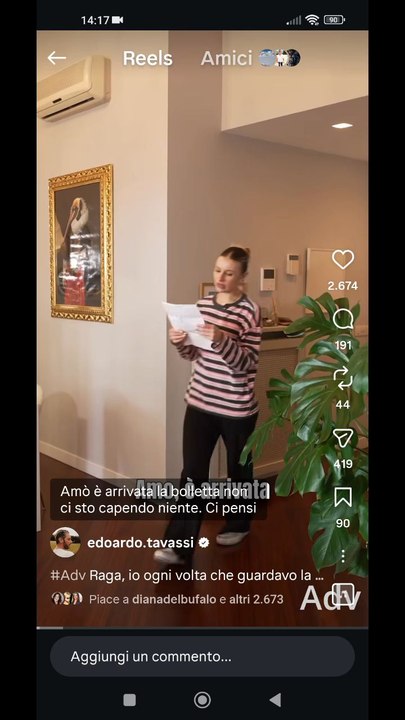 Edoardo tavassi story la bolletta della luce